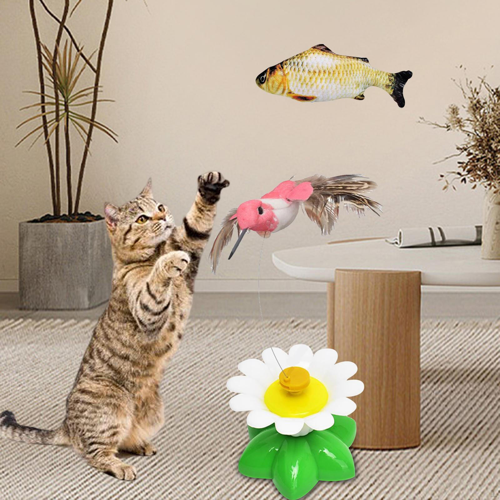 Automatic Cat Toy Electric Rotating Interactive Toys Enrichment Pet Teaser Bird