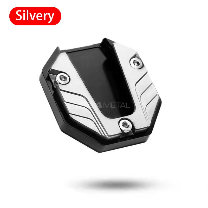SEMETAL Motorcycles Side Stand Support Extended Pad Bicycle Side Step Covers For Motorcycle Stopping Steady Autocycle Accessory серебряный