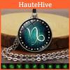 Vintage Alloy Zodiac Luminous Necklace With Elegant Crystal Pendant For Gifting