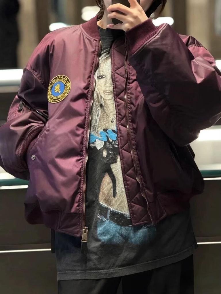 Unisex Autumn/Winter Embroidered Letter Cotton Baseball Jacket - Trendy, Loose, Thickened Outerwear