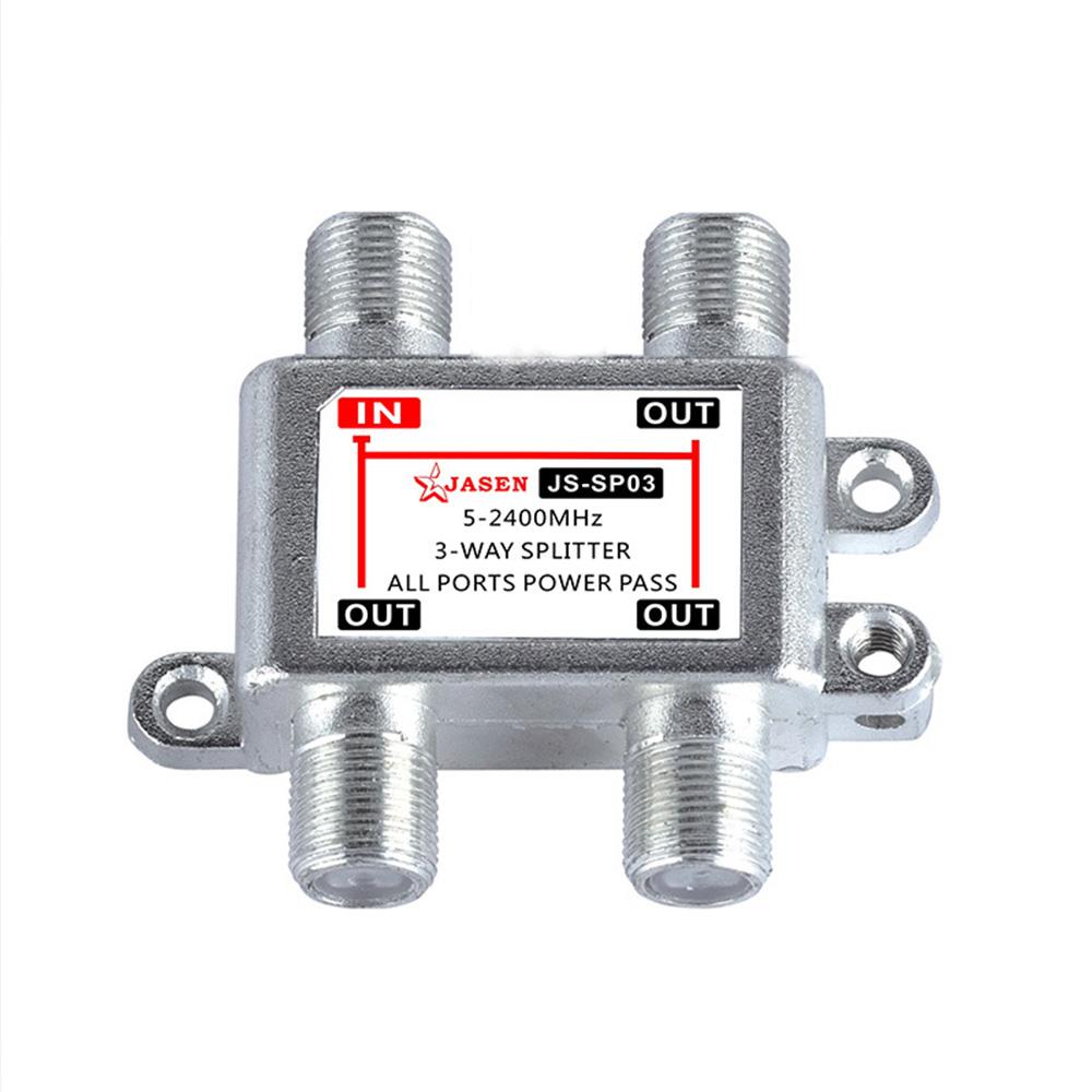 3 Way TV Antenna Satellite Splitter Signal TV Splitter Coaxial Cable Antenna Cable F-Type Socket Female Connector Dropshipping