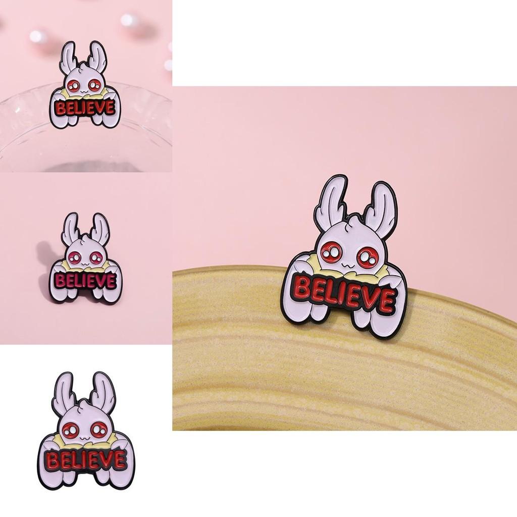 Red Stunning Eyed Moth Brooch Featuring Letter Designs For Fashionable And Decoration Functional