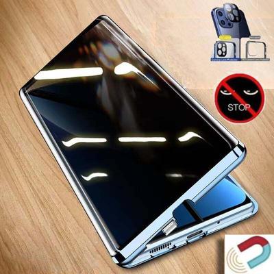 Magnetic Adsorption Anti-Peep Privacy Case for OPPO Realme 13 Pro+ GT6/ GT5 Pro with Camera Lens Protection Double-Sided Glass Cover