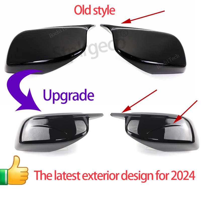 Carbon Fiber Style Black Rearview Side Mirror Cover Caps for BMW 5 Series E60 E61 E63 E64 2004-2008 New M Design