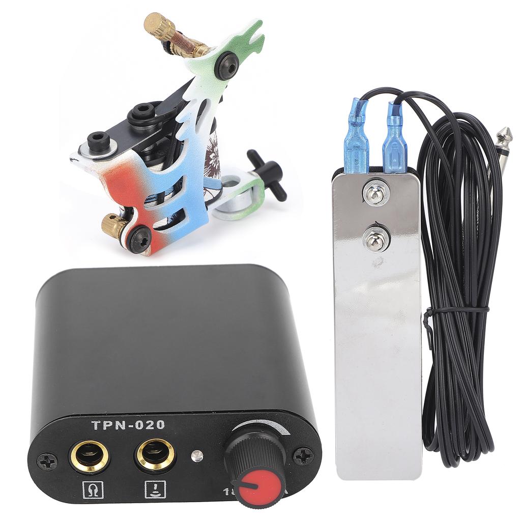 Professional Tattoo Machine Kit Stainless Steel Foot Pedal Tattoo Needle Makeup Tattoo Tool