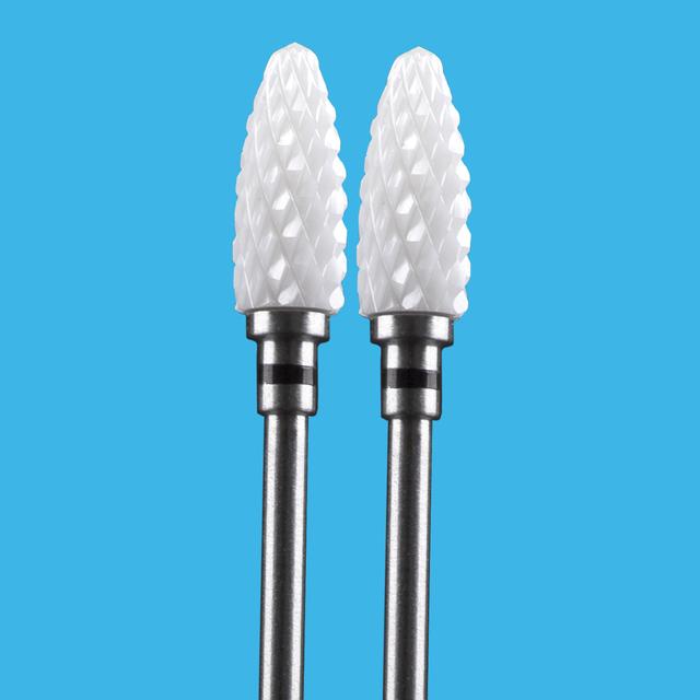 2 PCS Ceramic Milling Cutter For Manicure Machine Set Nail Drill Bits Corundum Mill Cutters Nails Pedicure Bit Sanding Cap