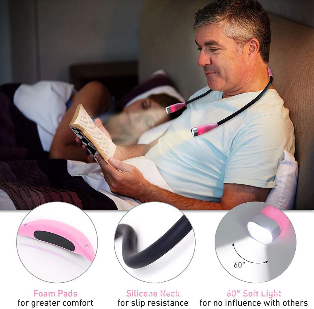 USB Rechargeable Neck Light for Eye Protection - Ideal for Reading, Outdoor Night Running, and Students