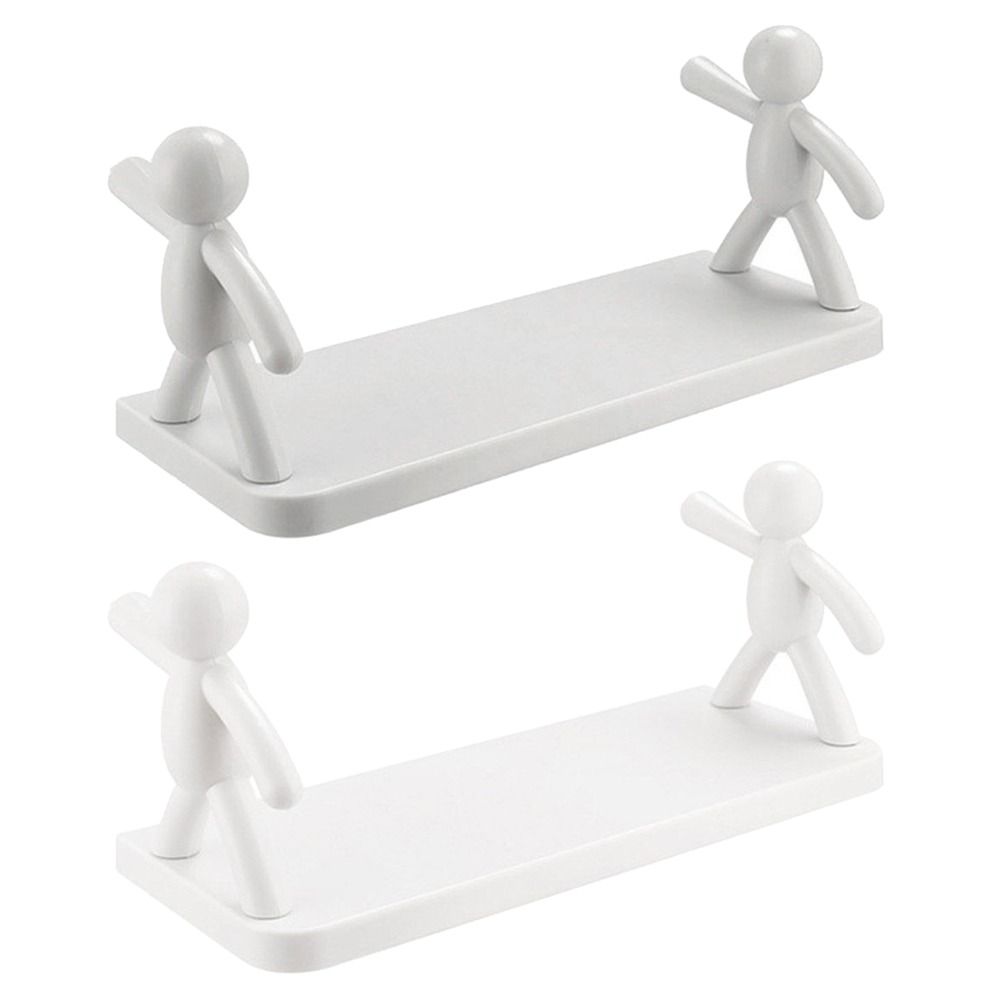 White Color Wall-Mounted Storage Rack Plastic Material Kitchen Spice Organizer  Home Storage