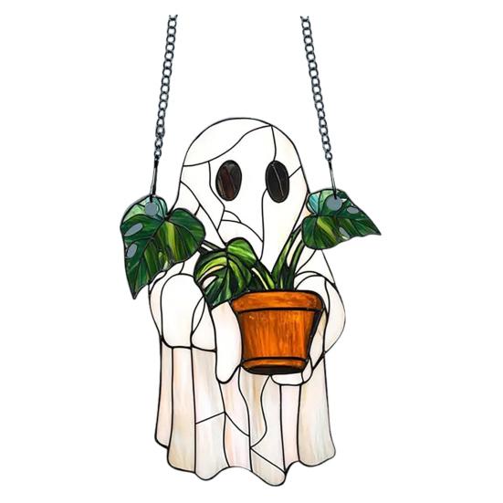 Halloween Ghost Suncatcher Wall Decor Ghost Sun Catcher Halloween Window Hanging Decoration Gift for Birthdays Housewarming Parties