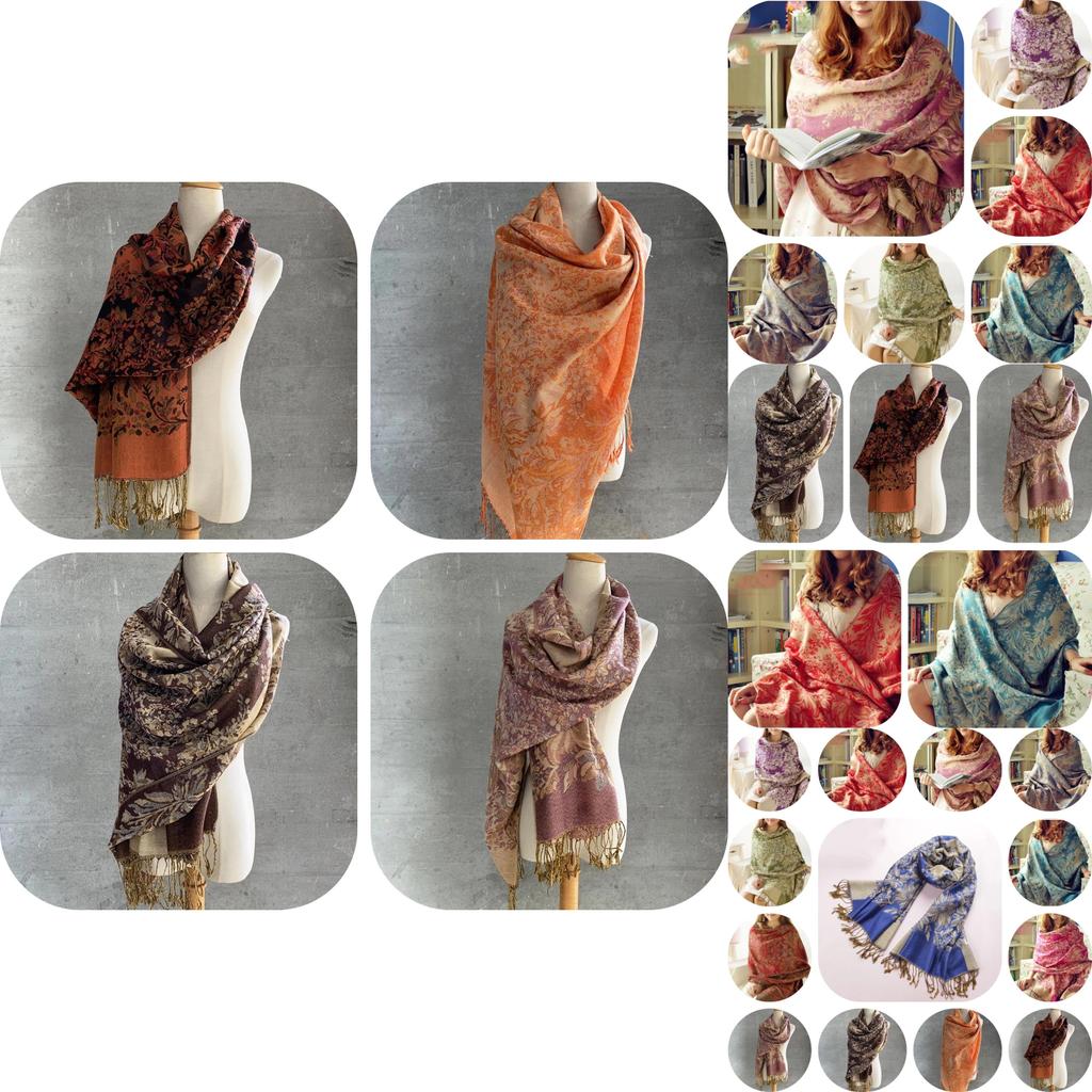 Elegant Floral Print Scarf For Women In Vibrant Colors Thick Warmth And Stylish Design Ideal For Winter And Air Conditioning