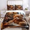 Set Biancheria da Letto Orsacchiotto Anime 3 Pezzi - Include Una Copripiumino e Due Federe (Nessun nucleo) - Perfetto per la Decorazione della Camera da Letto e della Camera degli Ospiti,