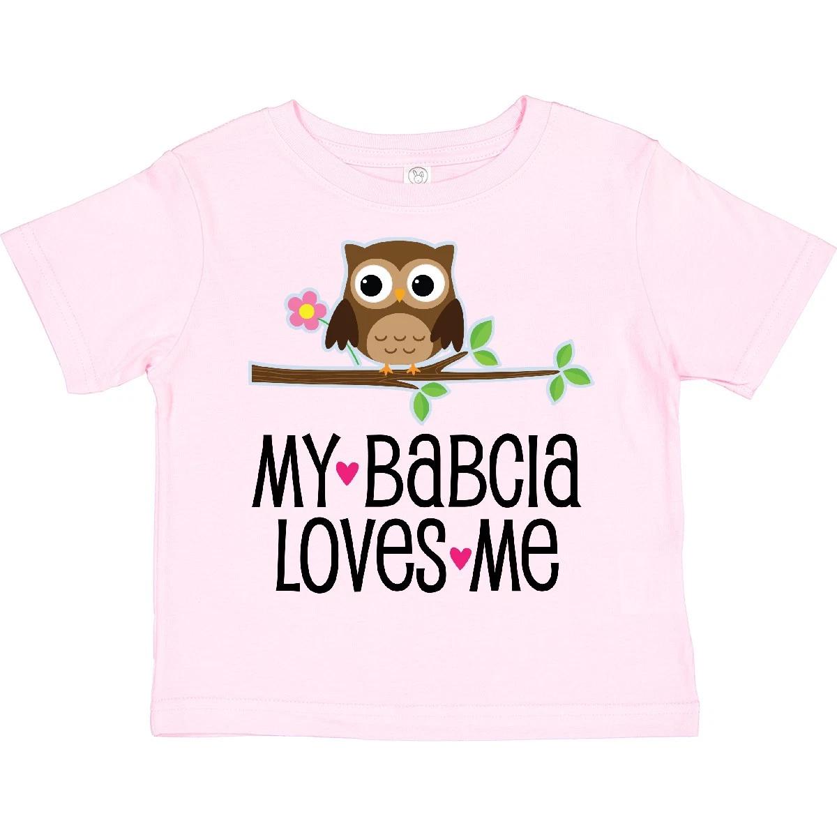 Inktastic My Babcia Loves Me Girls Owl Toddler T-Shirt From Granddaughter Girl 100