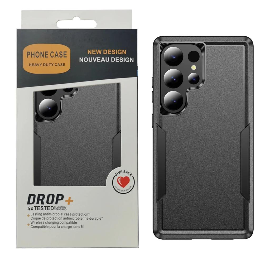 With Package Box Rugged Armor Phone Case For Samsung Galaxy S25 Edge S24 S23 S22 S21 FE Ultra Plus Enhanced Anti-Drop Back Cover