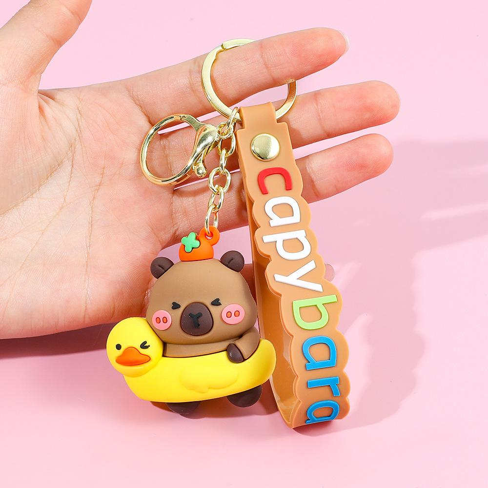Creative Cute Capybara Keychains For Car Keychain Anime Cartoon Capibala Pendant Women Doll Keyring Charm Holiday Gifts Jewelry