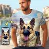T-shirt Personalizzata per Animali Domestici da Uomo Disegna la tua foto Personalizzata 3D Stampa All Over T-shirt da Corsa Tee Regali Personalizzati Astratto Uomo