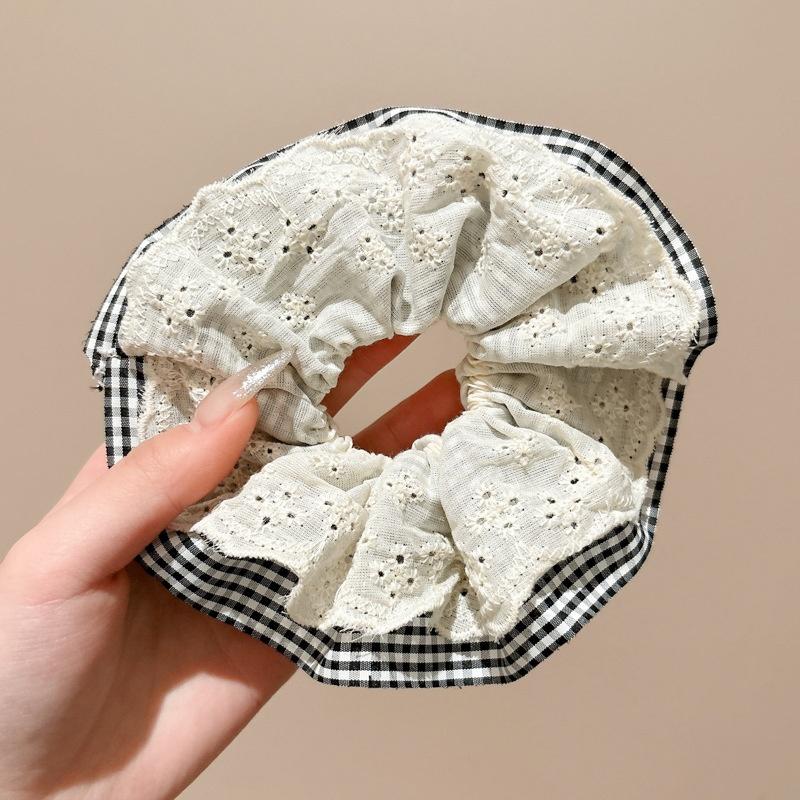Oversized Lace Large Intestine Hair Ring Women's New High-end Sense Super Fairy Headline Elegant Low-tail Hair Rope Headwear