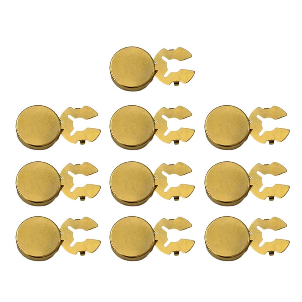 10pcs Brass Round Cuff Button Cover Cuff Links for Wedding Formal Shirt Mens Formal Button Covers Imitation Cufflinks