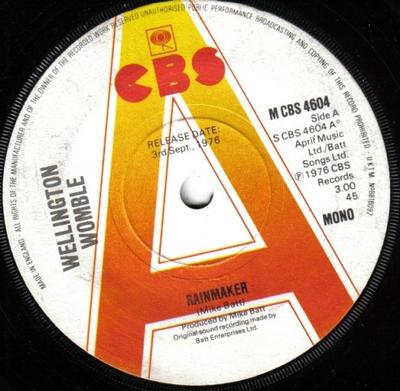 7inch Record WELLINGTON (2) - Rainmaker SCBS4604PROMO CBS 1976 UK Pop Used