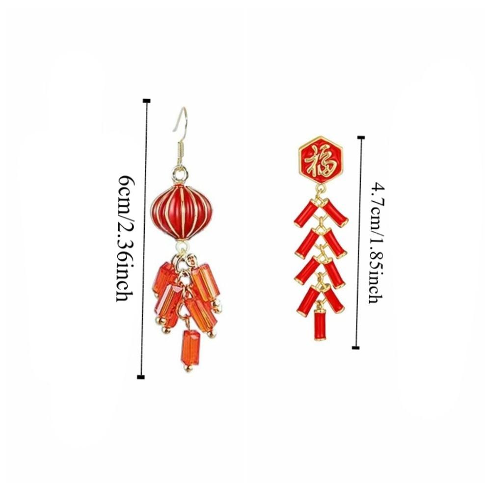 Good Luck New Year Earrings Zinc Zinc Alloy Jewelry Accessories Chinese Style Earrings Earring Pendant