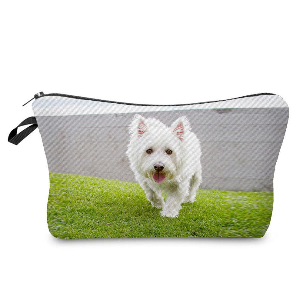 Women Dog Print Cosmetic Bag Toiletries Organize Travel Storage Case 6774