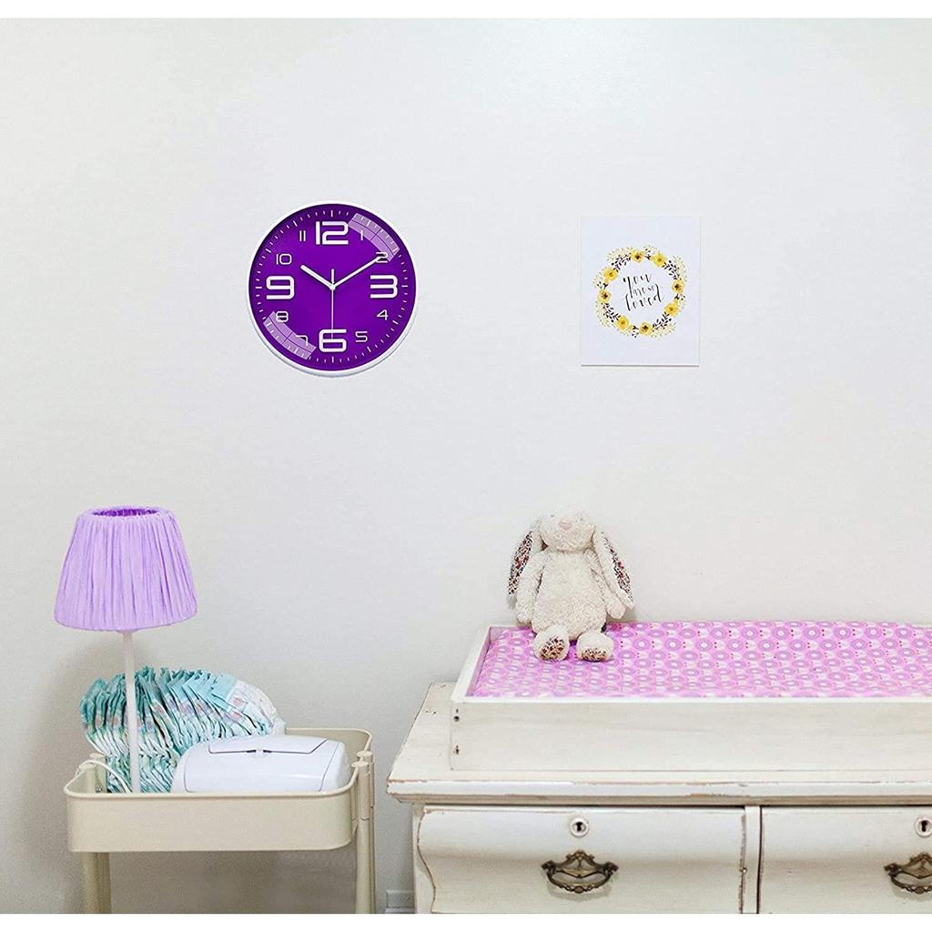 Wall Clock 12" Silent Quartz Decorative Latest Wall Clock Non-Ticking Classic Clock Battery Operated Round Easy to Read for Room/Home
