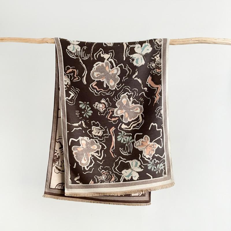Scarf Women's Autumn and Winter Versatile Long Scarf Imitation Cashmere Large Size Shawl Women's Scarf