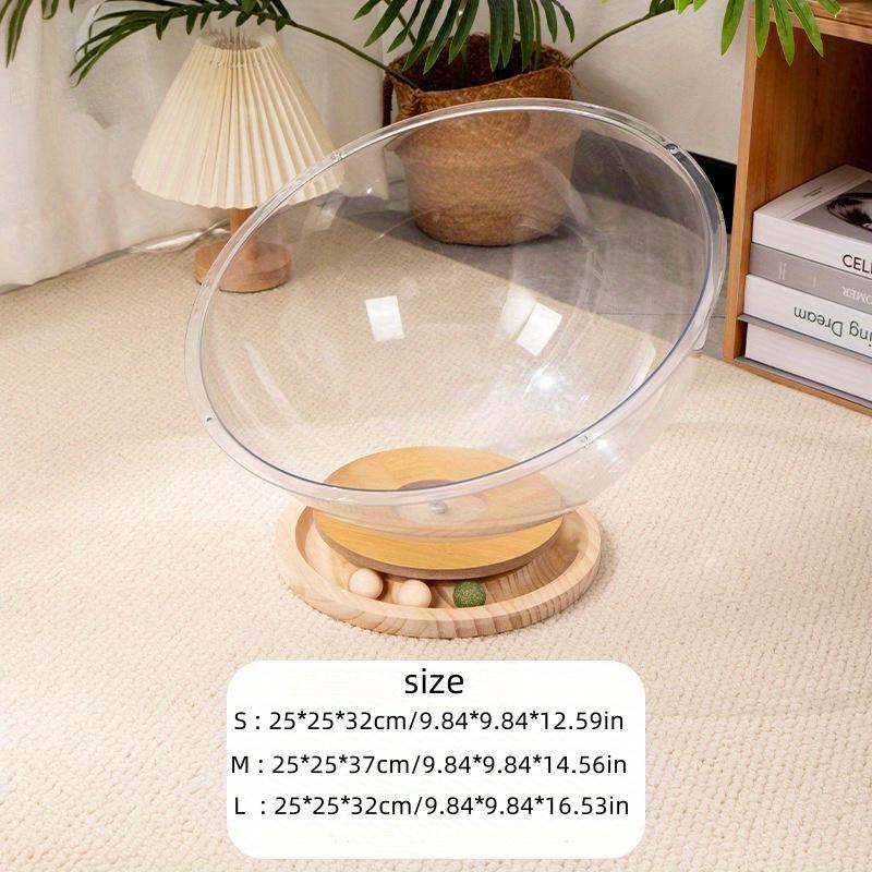 360° Panorama Katzenkapsel - Inspirierte Acryl-Raumstation mit interaktiver Galaxie-Kugelbahn | Kratzfest & Belüftung