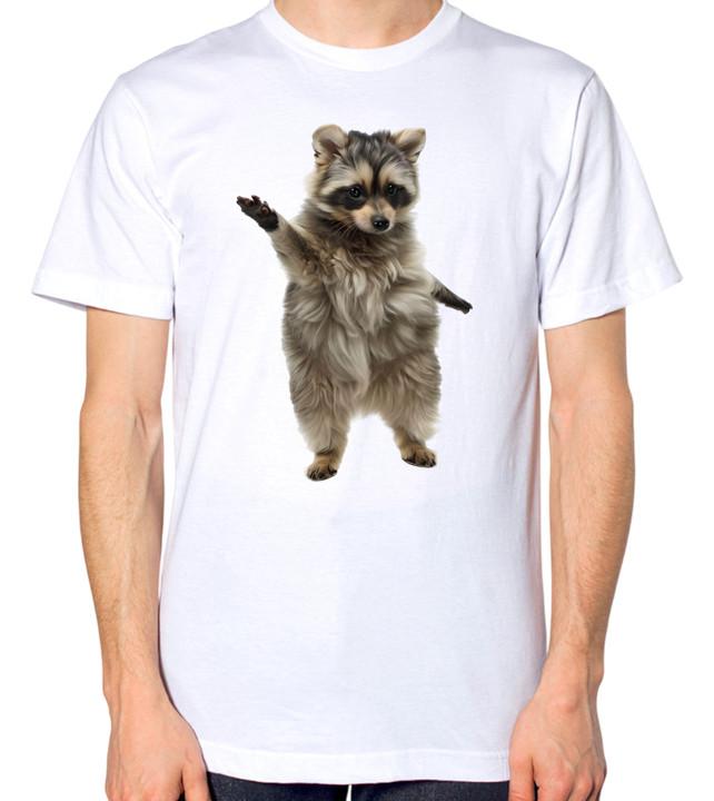 Raccoon Dancing T-Shirt Men Women Unisex Funny Animal Dance Grooving Top S разноцветный