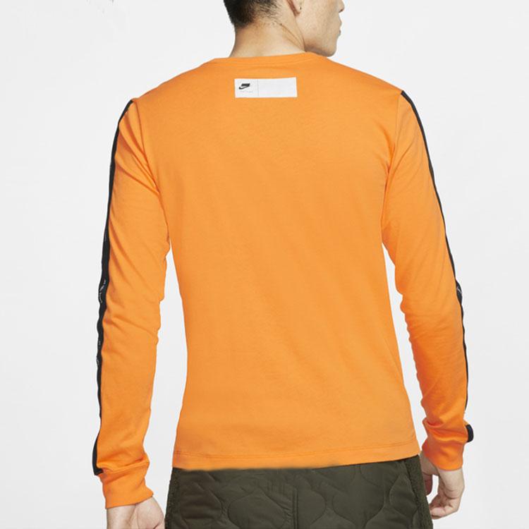 Nike Long-Sleeve Crew Neck Sweatshirt with Logo Print Men Tops Yellow CI6215-886