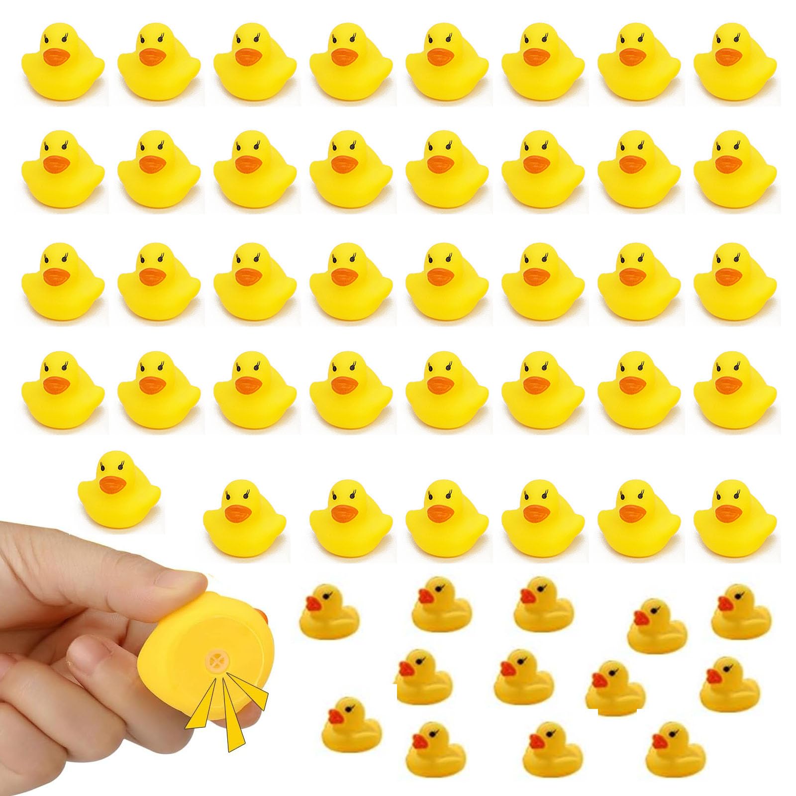 

Phyxiul Duck Bath Toys, Pack of 100, Soft Floating Duck Toys, Festival Prizes