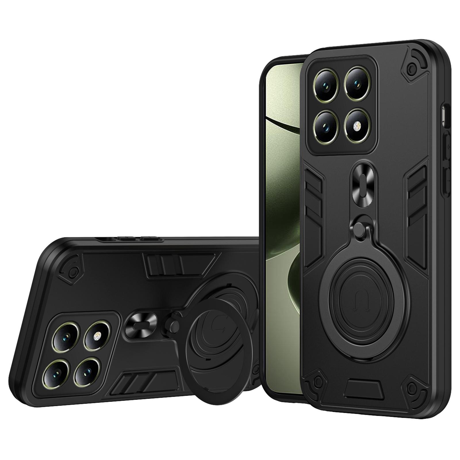 

Чехол для Xiaomi 14T с вращающейся подставкой, PC+TPU, защита от падений, чехол для телефона Black