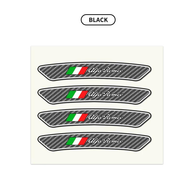 4Pcs Car Rims Wheels Curved Carbon Fiber Sticker Decal For Alfa Romeo Giulia Stelvio Giulietta 156 159 147 Mito Tonale GT