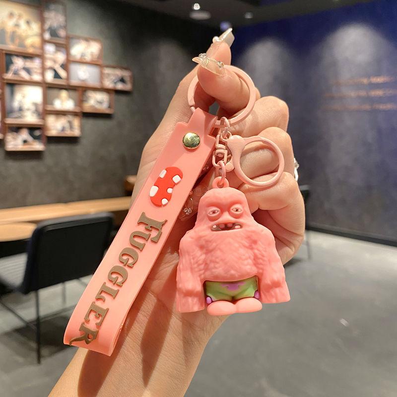 Budding Monster Keychain Ugly Cute Doll Bag Pendant Fuggler Tooth Monster Doll Machine Gift