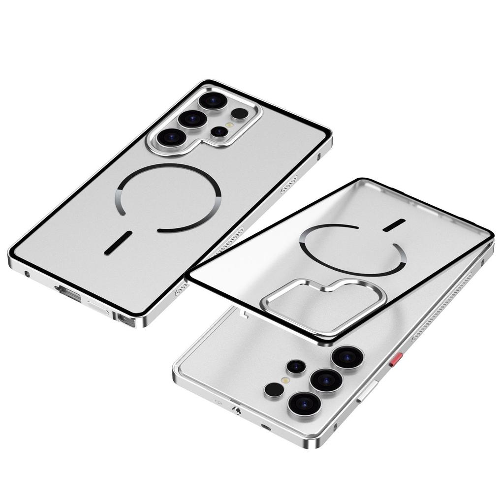 Samsung S26 Ultra Frosted Metal Frame Phone Case with Cooling Magnetic Ring - Exclusive Cross-Border Use