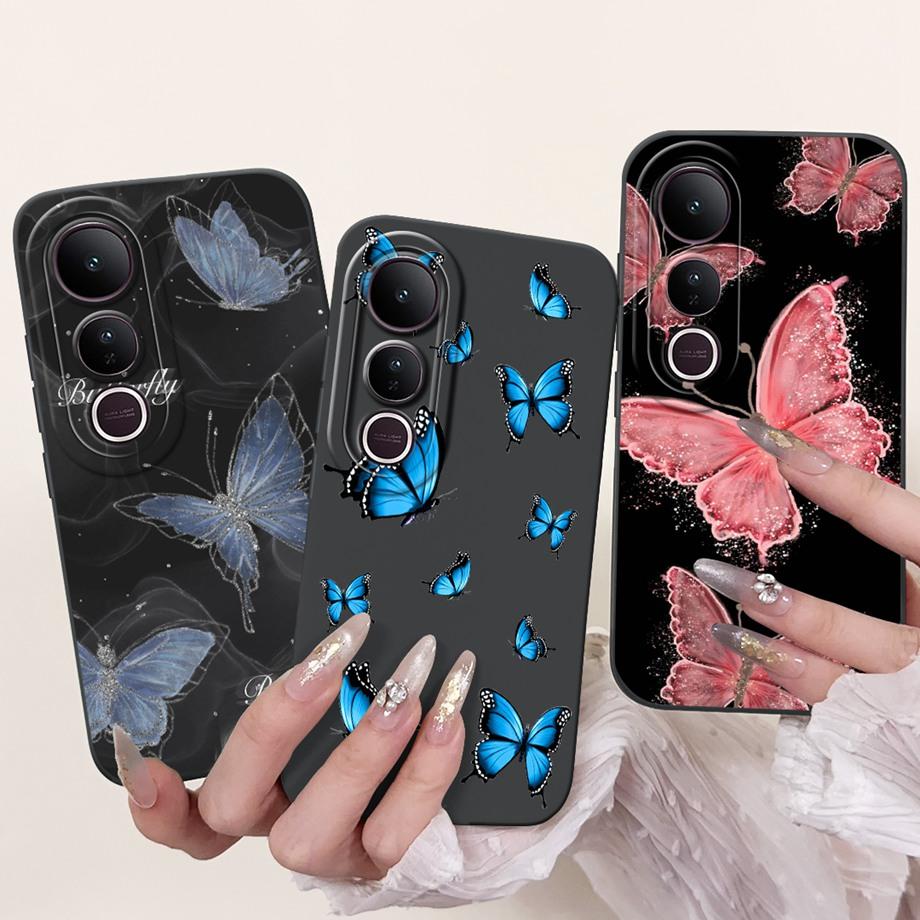 Für Vivo V50 Lite 4G 5G V50 5G Handyhülle Silikon Weiche Rückabdeckung Für Vivo V2441 V2427 Bumper Drache Katze Blume Schmetterling Capa