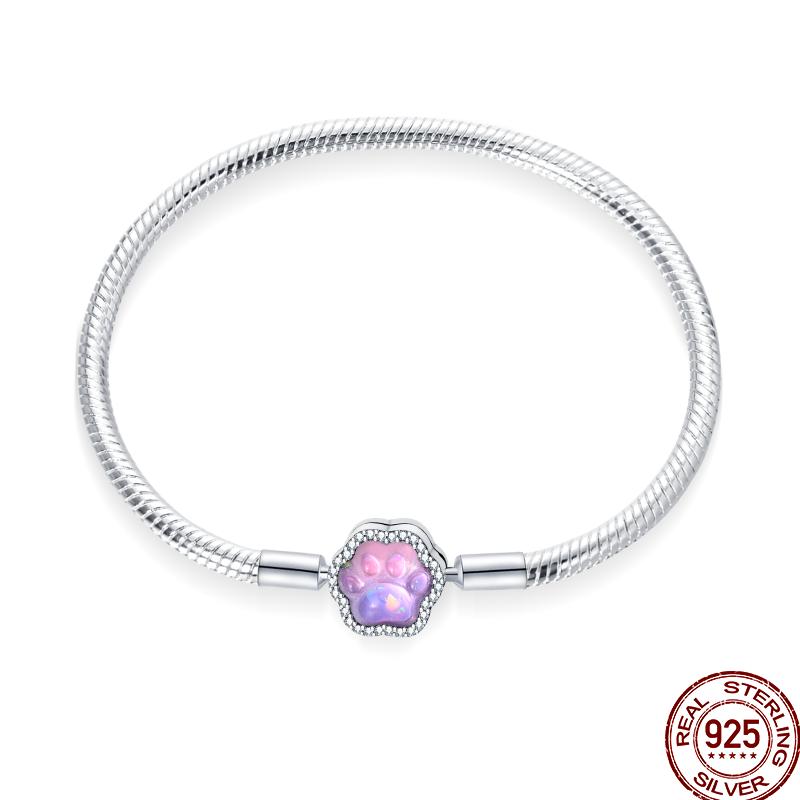 925 Silver 17-20CM Heart Pave Zirconia Original Bracelets Infinity Bracelet Fit DIY Charms Bead Birthday Jewelry Gifts Hot Sale