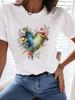 (Asian Size) Print Love Heart Style 90s Women Tee Top T Shirt Woman Fashion Female Short Sleeve Clothing Graphic T-shirts