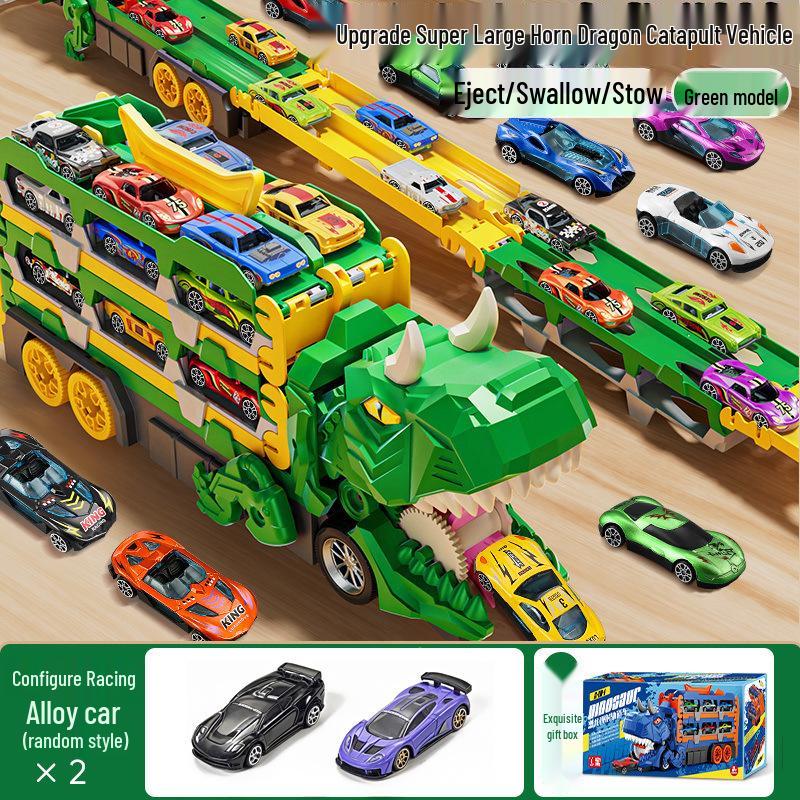 Dinosaur Deformation Toy Car Set - Triceratops & Tyrannosaurus Rex
