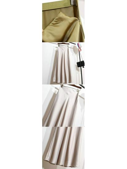 High-Waisted Slimming Satin Bodycon Mermaid Midi Skirt 2025 Spring/Summer Collection