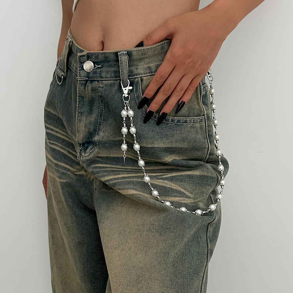 Hip Hop Punk Thorn Chain Jeans Chain Personalized Metal Cross Pendant Waist Chain Pendant