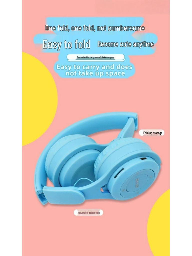 Macaron Y08 Over-Ear Unisex Cute Wireless Bluetooth Headphones