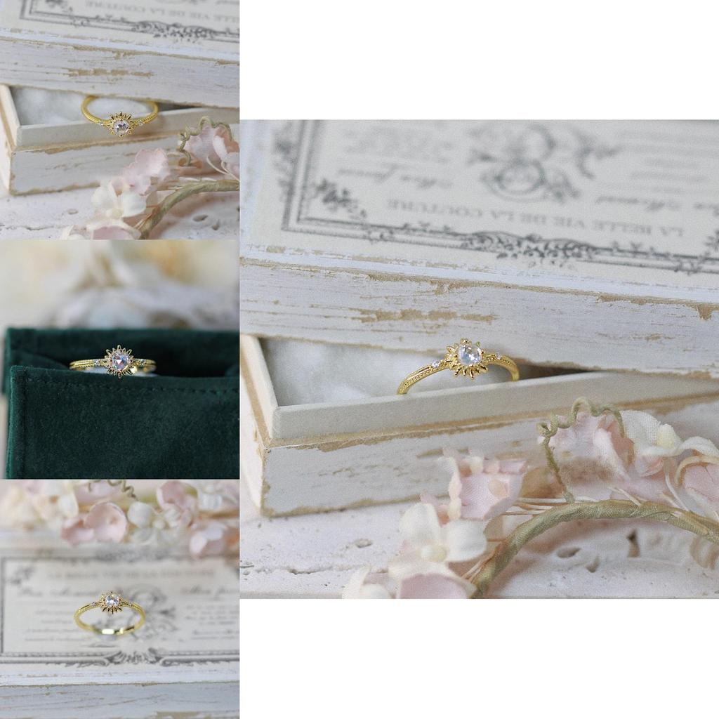 Trendy Retro Japanese Sun Ring For Women Unique Star Shaped Adjustable Jewelry Copper