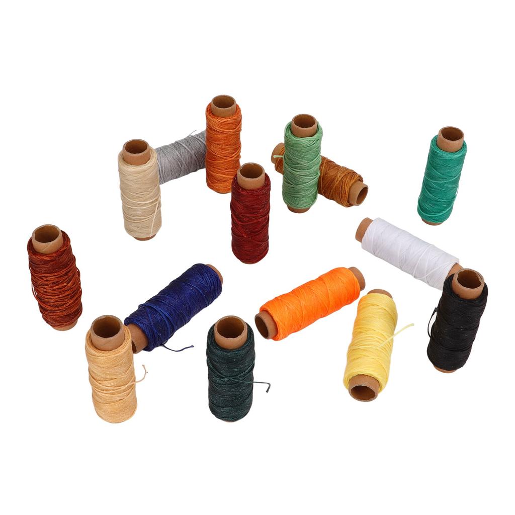 15pcs Waxed Thread 15 Colors 50 Meters Length DIY Making Leather Wax Coated Sewing Thread for Handwork Crafts
