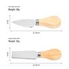 4-Piece Cheese Knife Set with Wooden Handles - Stainless Steel Cheese & Butter Knife Fork Set for Baking