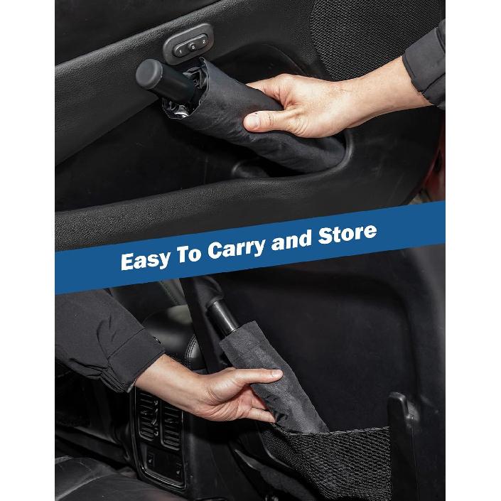 JOYTUTUS Windshield Sun Shade Umbrella, Upgraded 360° Rotation Bendable Shaft Handle, Foldable For Mini Car/Hatchback, Automotive Interior Sun