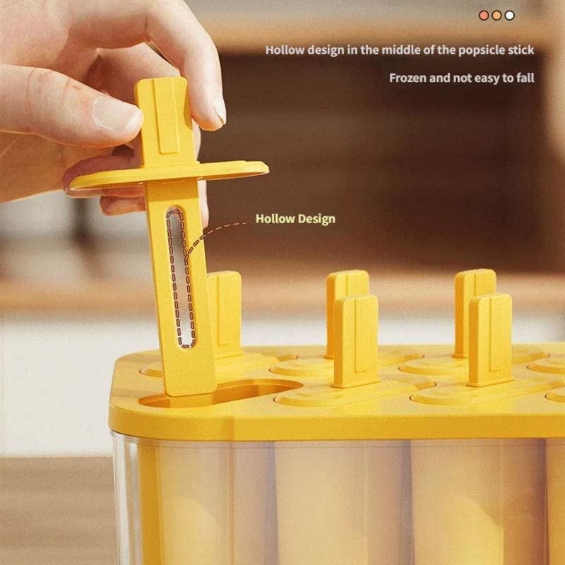 8 Compartments Popsicles Molds with Tight Sealing Lid for Homemades Ice Lolly Mould Kitchen Gadget