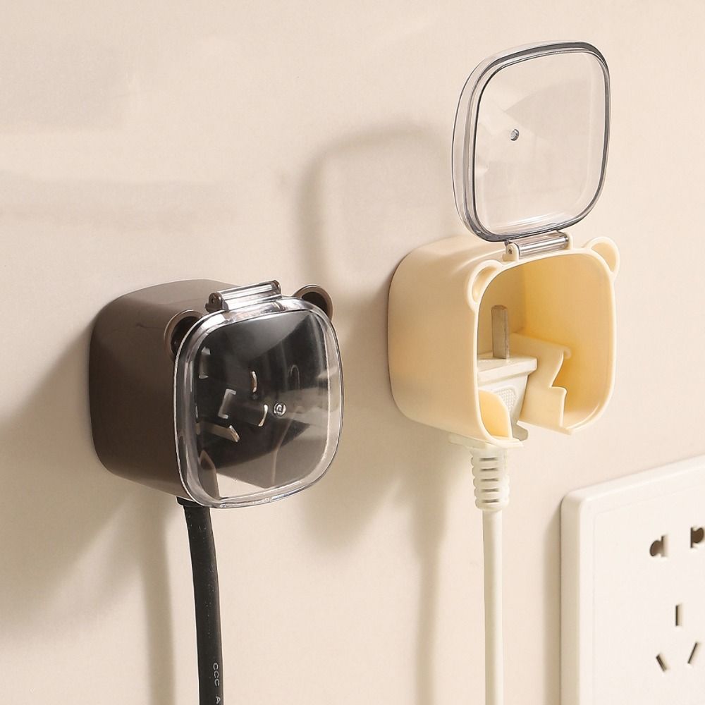 2Pcs 2-IN-1 Plug Dust Cover Self-adhesive Power Socket Organizer New Plug Holder