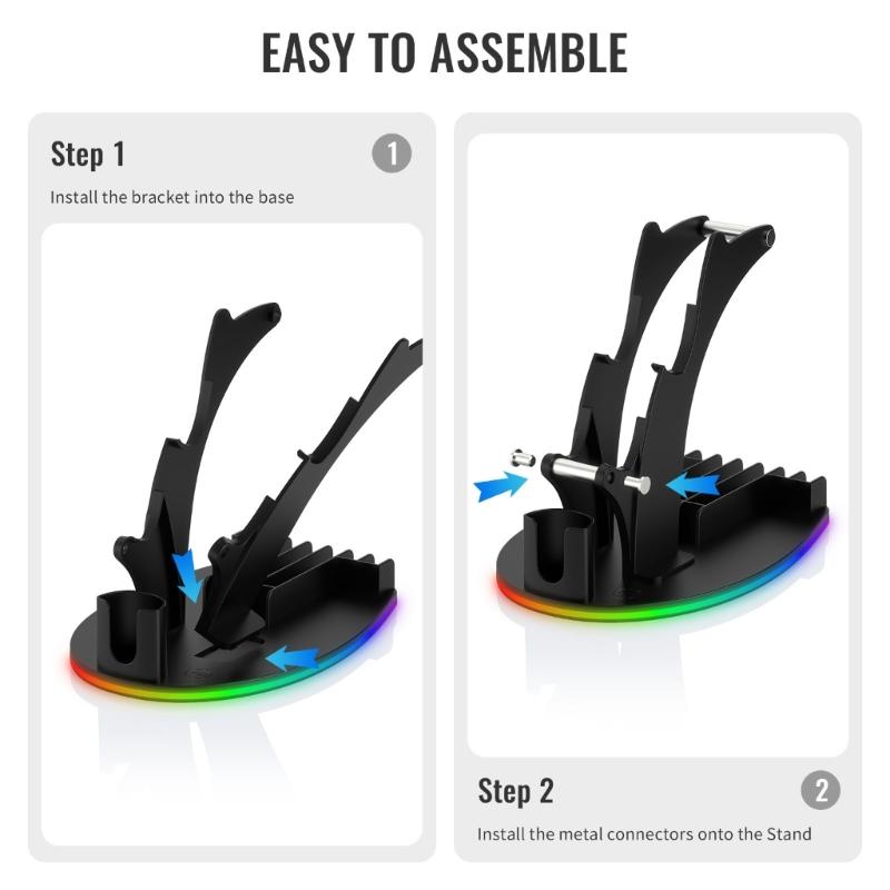 Colorful Light Stand For Controllers And Game Accessories Storage Headset Organization With DIY Design And Color Option