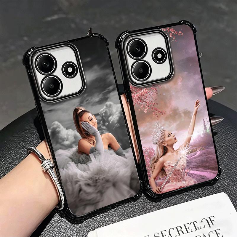 A-Ariana G-Grande Plating Phone Case For Xiaomi Redmi Note 14 15 Pro Plus 13 12 11 11S 11T 10 9S 9 5G Anti-Fall Airabag Cover