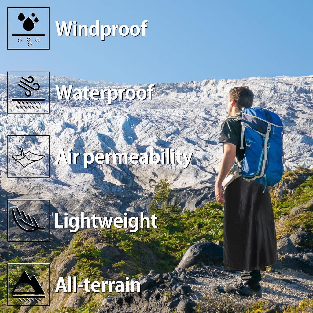 Rain 15D Nylon Silicone for Outdoor Rainwear [JPHNAN] Skirt, Waterproof, Lightweight, Portable, Adjustable, Unisex, Coating, Mountaineering, Hiking,